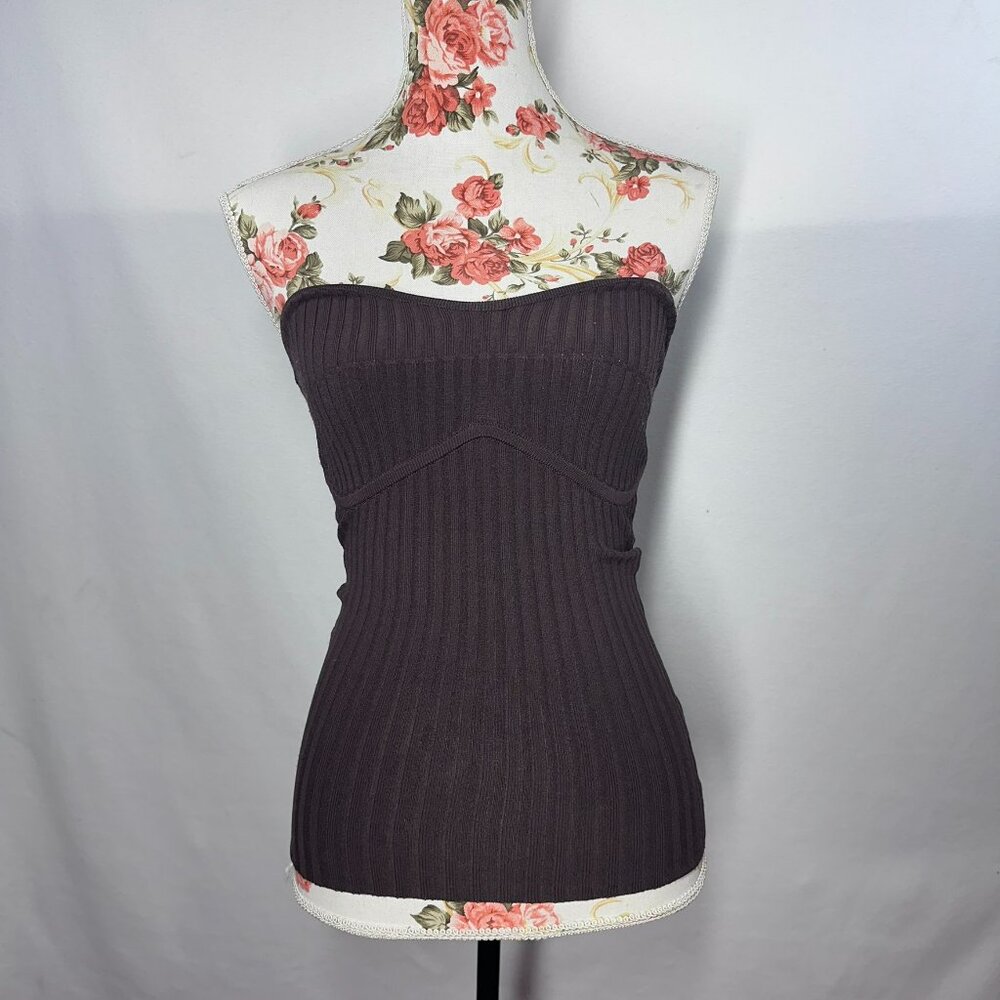Dishh Raven Bandeau Ribbed Knit Strapless Top Size XS